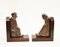 Treenware Bookends in Carved Wood and Bronze, Set of 2 6