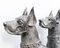 Statue da giardino in bronzo di Boxer Dogs, set di 2, Immagine 3