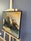 Trío sentado, pintura al óleo, años 50, enmarcado, Imagen 3