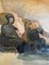 Trio seduto, dipinto a olio, anni '50, con cornice, Immagine 9