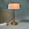 Vintage Banker Lamp with White Glass Lampshade, Image 2
