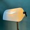 Vintage Banker Lamp with White Glass Lampshade 3