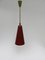 Italian Pendant Light in Lacquered Aluminum and Brass, 1950s, Image 1