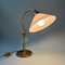Lampe de Bureau Vintage en Laiton & Abat-Jour en Verre Blanc 2