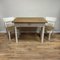 Vintage Table with 2 Chairs in Cream White with Cork, 1950s, Image 1