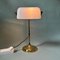 Vintage Banker Lamp in White Glass Lampshade 2