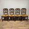 19th Century Walnut Chairs with Straw Weave, France, Set of 4 1