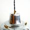 Petite Lampe à Suspension en Acier Poli avec Abat-jour, 1950s 9