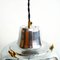 Small Pendant Light in Polished Steel with Lampshade, 1950s, Image 9