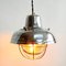 Small Pendant Light in Polished Steel with Lampshade, 1950s 2