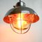 Small Pendant Light in Polished Steel with Lampshade, 1950s, Image 6