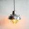 Small Pendant Light in Polished Steel with Lampshade, 1950s, Image 4