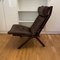 Brown Leather High Back Uno Folding Lounge Chair by Ekornes, 1970s 3