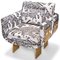 Tiger Velvet Lounge Chair with Cast Brass Legs by Egg Designs, Image 7