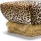Leopard Flocked Velvet and Ostrich Fluff Ottoman by Egg Designs, Image 5