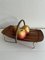 Plateau de Service Vintage Scandinave en Laiton et Bois, 1950s 4