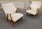 Fauteuils Scandinaves en Tissu Beige et Bois, 1950s, Set de 2 2