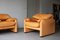 Maralunga Chair in Cognac Leather by Vico Magistretti for Cassina, 1990s 2
