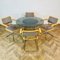 Vintage Glass Circular Dining Table and Armchairs by Marcel Breuer, 1970s, Set of 5 6