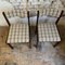 Vintage Chairs in Dark Wood and Checkered Fabric, 1970s, Set of 2 1