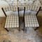Vintage Chairs in Dark Wood and Checkered Fabric, 1970s, Set of 2, Image 1