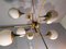 Lampe à Suspension à 12 Lampes en Laiton et Aluminium Vert, 1950s 11