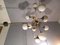 Lampe à Suspension à 12 Lampes en Laiton et Aluminium Vert, 1950s 12