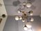 Lampe à Suspension à 12 Lampes en Laiton et Aluminium Vert, 1950s 10