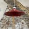 Lampada a sospensione vintage rossa in ceramica smaltata, anni '50, Immagine 3