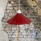 Vintage Red Pendant Lamp in Enameled Ceramic, 1950s 2