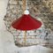 Vintage Red Pendant Lamp in Enameled Ceramic, 1950s 1