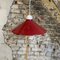 Vintage Red Pendant Lamp in Enameled Ceramic, 1950s 5