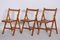 Mid-Century Beech Folding Chairs, 1950s, Set of 3, Image 4