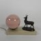 Lampe de Bureau Art Déco avec Cerf et Boule en Verre, 1930s 3