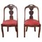 Early 19th Century Dining Chairs in Carved Walnut, Set of 2, Image 1