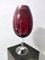 Large Vintage Crimson Hand-Blown Glass Vase, 1960s 5