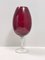 Large Vintage Crimson Hand-Blown Glass Vase, 1960s 1