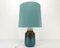 Blaue skandinavische Keramiklampe, 1960 1
