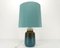 Scandinavian Blue Ceramic Lamp, 1960 1