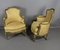 Gelbe Louis XV Sessel, 2er Set 8