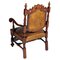 Antique Throne Chair in Testolini Frères Leather Upholster, 1990s 3