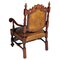 Antique Throne Chair in Testolini Frères Leather Upholster, 1990s, Image 3