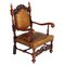 Antique Throne Chair in Testolini Frères Leather Upholster, 1990s 1