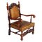 Antique Throne Chair in Testolini Frères Leather Upholster, 1990s, Image 1