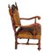 Antique Throne Chair in Testolini Frères Leather Upholster, 1990s, Image 2