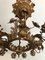Florentine Chandelier with Leaves and Flowers in Golden Iron, 1880s 2