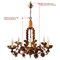 Florentine Chandelier with Leaves and Flowers in Golden Iron, 1880s 5