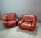 Large Italian Leather Lounge Chairs by Sapporo for Mobil Girgi, 1970s, Set of 2, Image 5