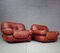 Large Italian Leather Lounge Chairs by Sapporo for Mobil Girgi, 1970s, Set of 2 4