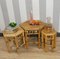 Tables d'Appoint Vintage en Bambou, Set de 3 3